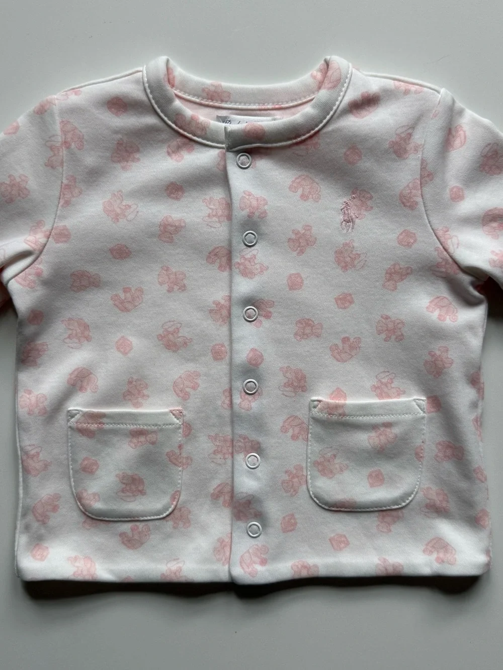 Ralph Lauren Baby Girl Pink Reversible Organic Cotton Jacket - Size 6-9M